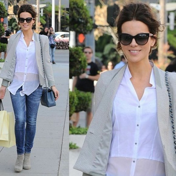 HELMUT LANG Asymmetric  LEATHER Combo JACKET Blazer - Picture 2 of 8